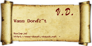 Vass Donát névjegykártya